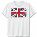Unisex Soccer Team Football T Shirt  Union Jack UK Flag School Parties Top
