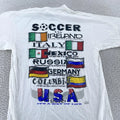 Vintage CYRK Soccer It's A Way of Life Shirt Mens S/M USA World Flags 90s Tee