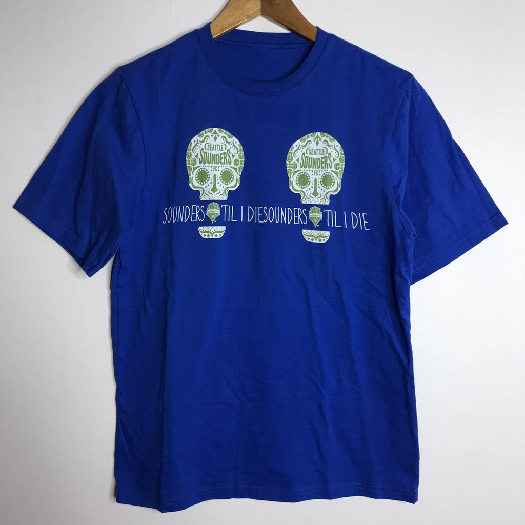 Seattle Sounders Till I Die Day of the Dead Skull Soccer Adult Small T Shirt