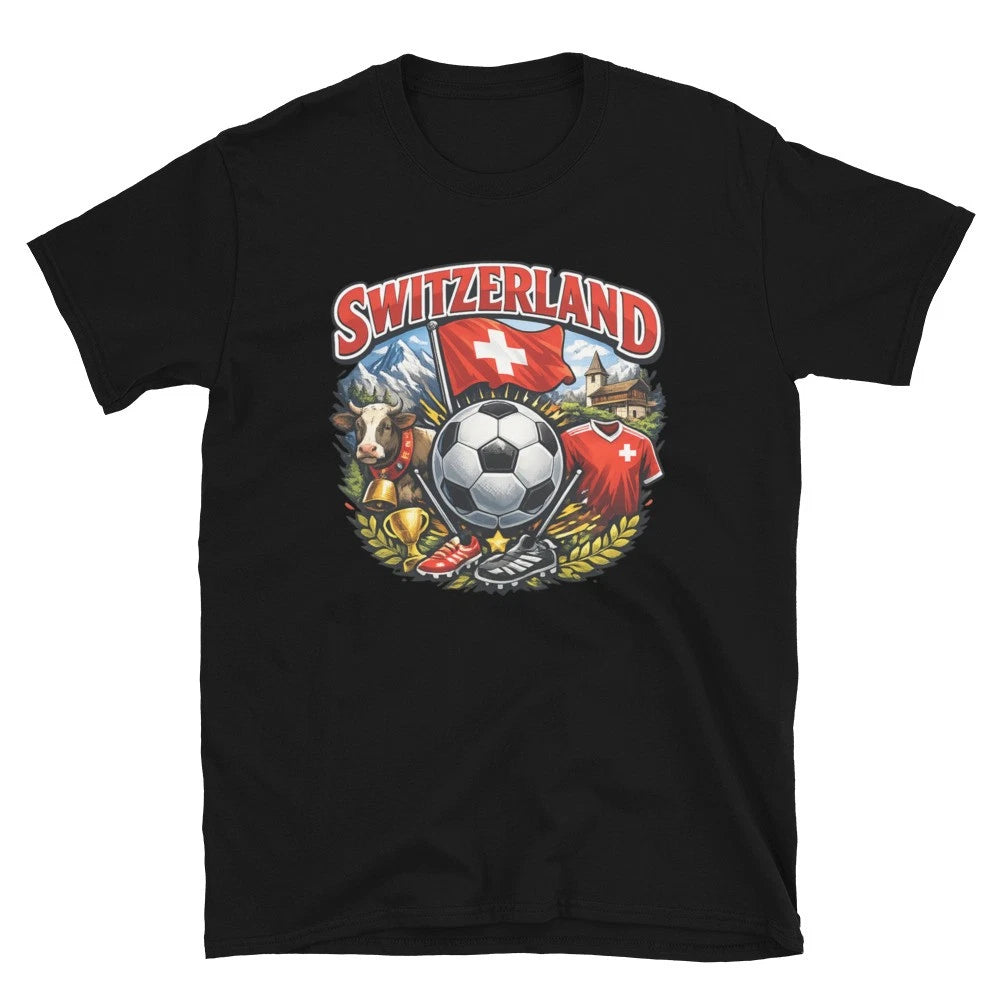 Switzerland World Cup Football Fan T-Shirt Red & White Supporter Edition Unisex