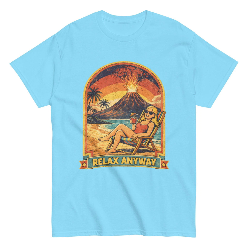 Funny Volcano Beach Relax T-Shirt
