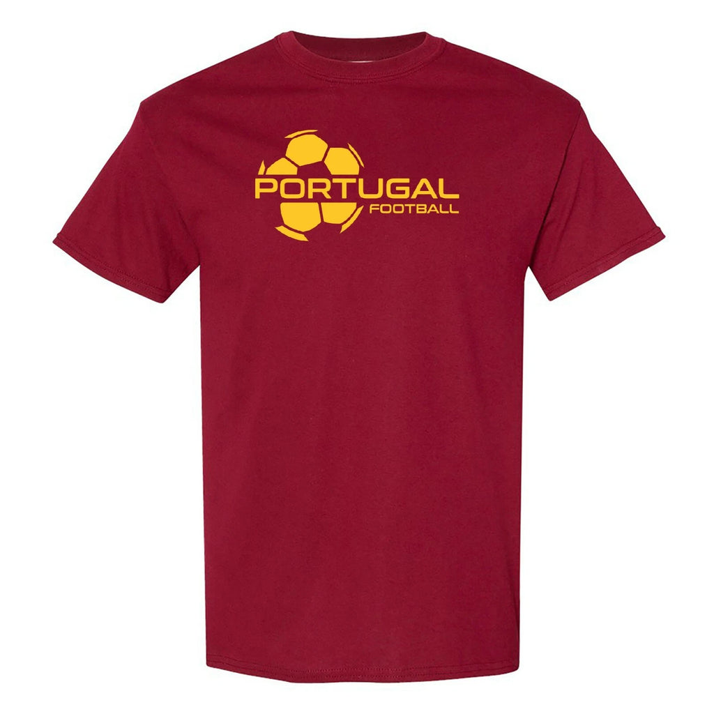 Portugal Football Strike - Soccer Sports Short Sleeve T-Shirt - Garnet