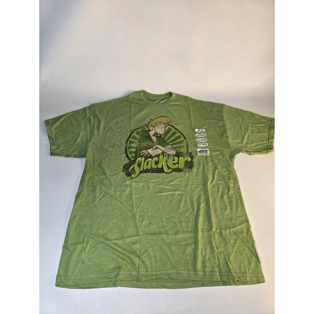 Scooby Doo Shaggy "Slacker" Men's XL T-Shirt Shirt Crew Neck Short Sleeve Green