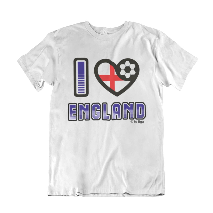 I LOVE ENGLAND Football T-Shirt  World Cup 2026, Adults Kids Or Baby, World Cup