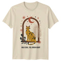 Wild Soul Full Moon Heart T-Shirt Boho Cat Animal Birthday Gift For Him And Her