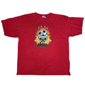 JNCO Jeans x LA Galaxy T Shirt Vintage 90s Red XXL Skull Flames Soccer USA 2XL