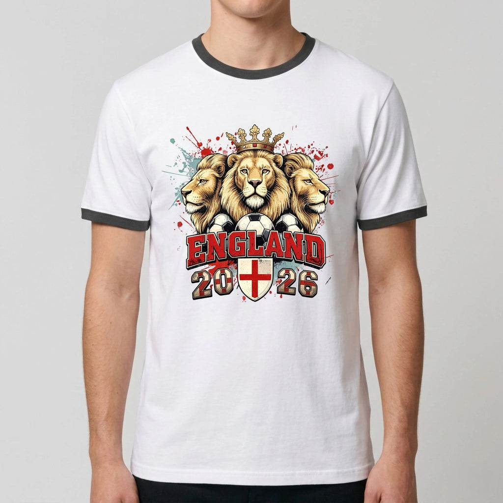 England Football 2026 Ringer T-Shirt Soccer Tournament Supporter Fans Gift Top