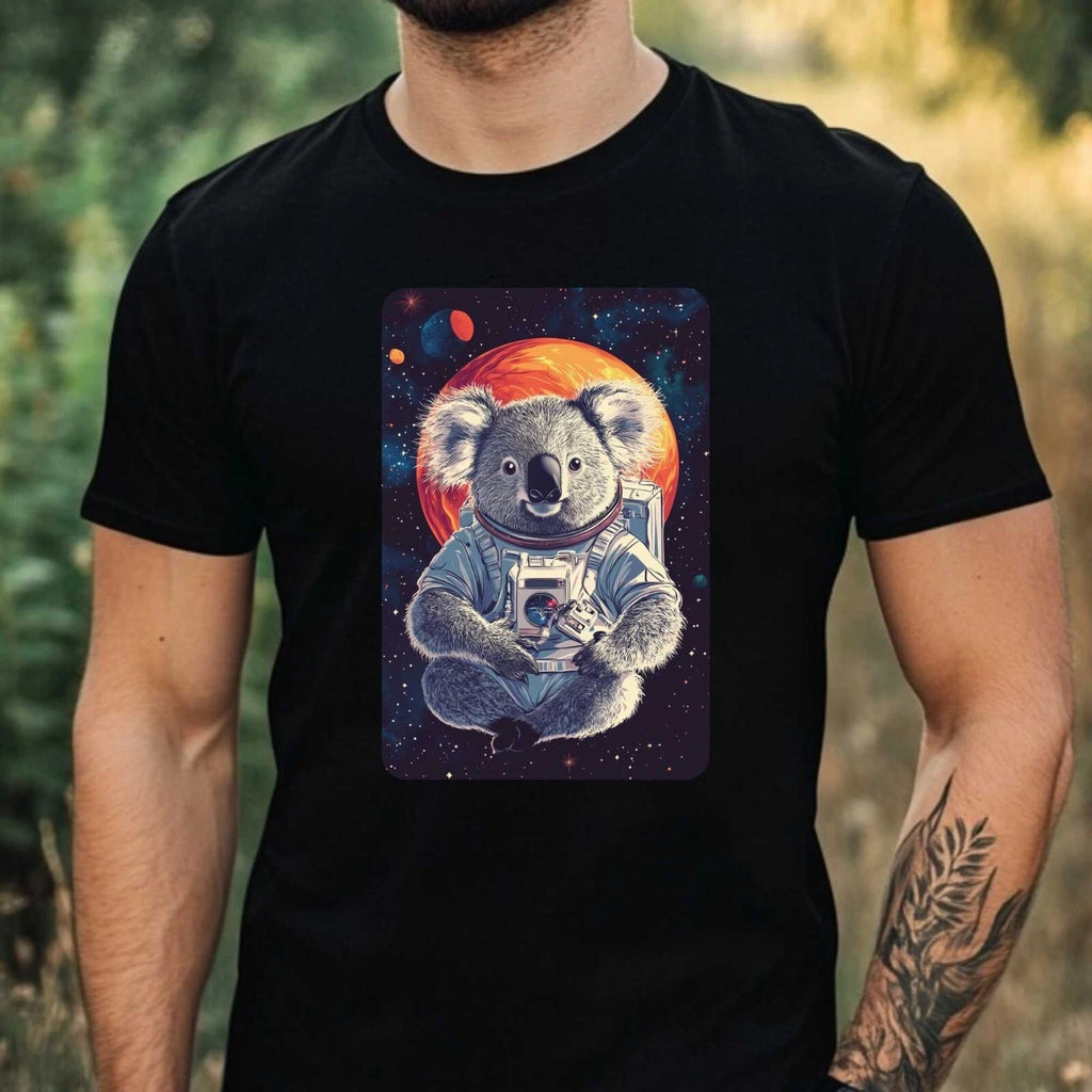 Mens Koala Astronaut Print Cotton T-Shirt Size XS to 5XL