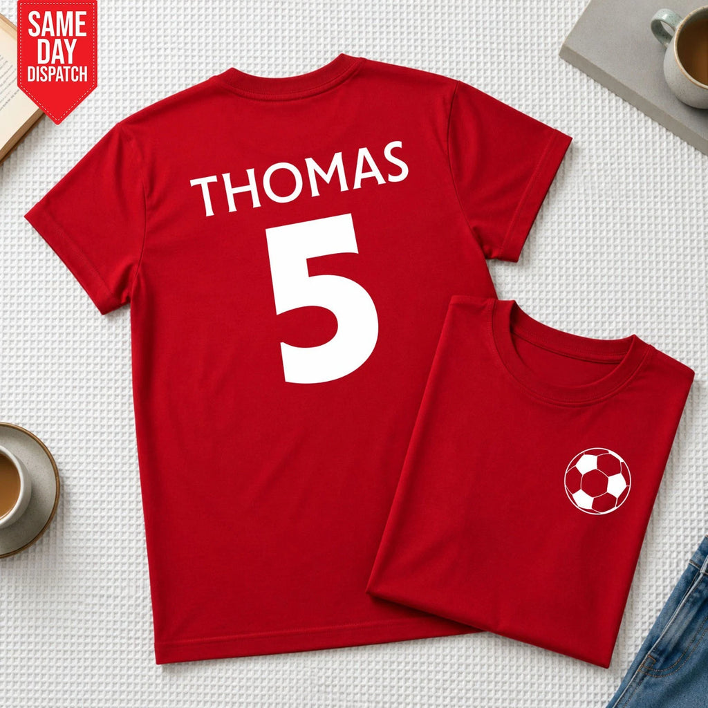 Personalsied Football T Shirt Custom Name & Number Printed Sports Lover Gift Top
