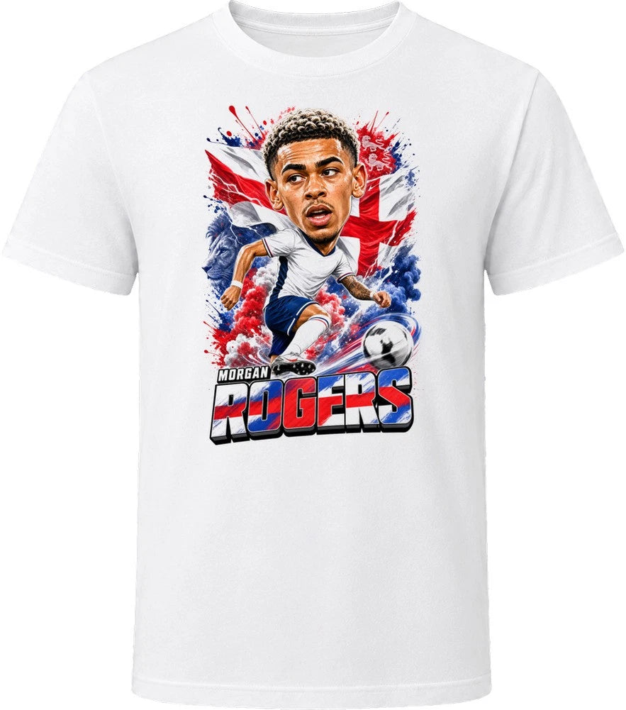 Morgan Rogers England Soccer Caricature 2026 World Cup T Shirt