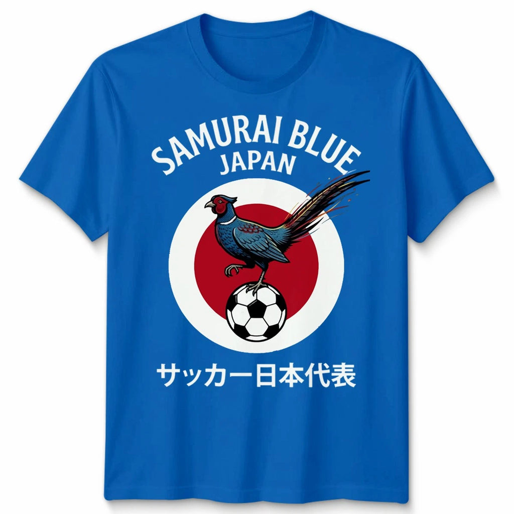 Japan Unisex Football T Shirt Japanese Samurai Mens Womens Footy Fan Tee