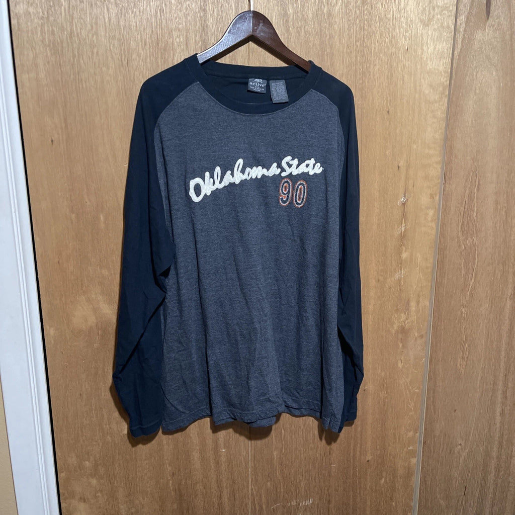 Oklahoma State Cowboys XL Raised Lettering Long Sleeve Jersey Style Shirt Black