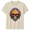 Stained Glass Skull T-Shirt Halloween Gift For Him And Her