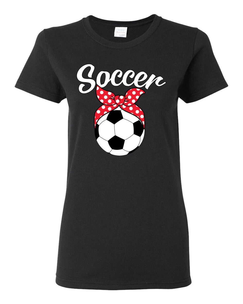 Cute Soccer Mom Ribbon Soccer Ball Gift Sports Women Graphic Shirt