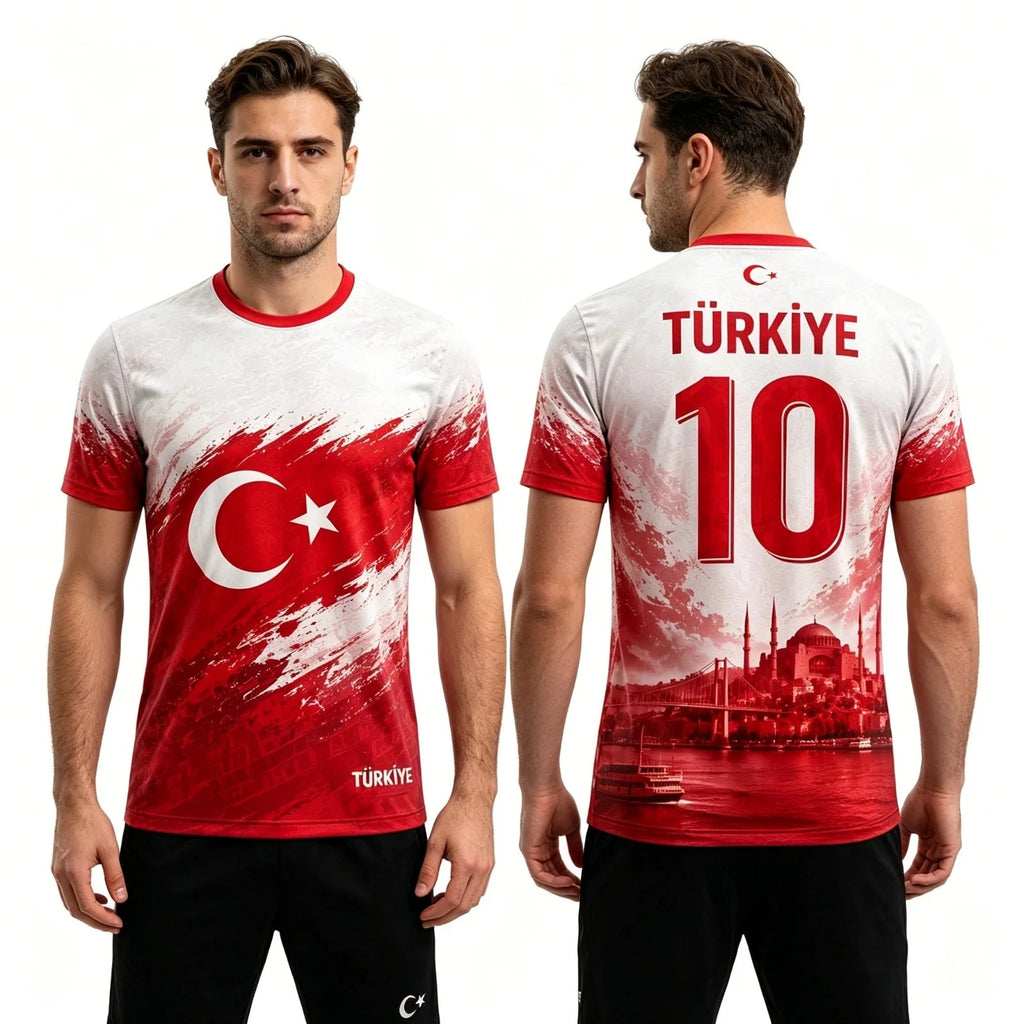 Turkey Football T-Shirt 2026 World Cup Polyester Breathable Quick Dry