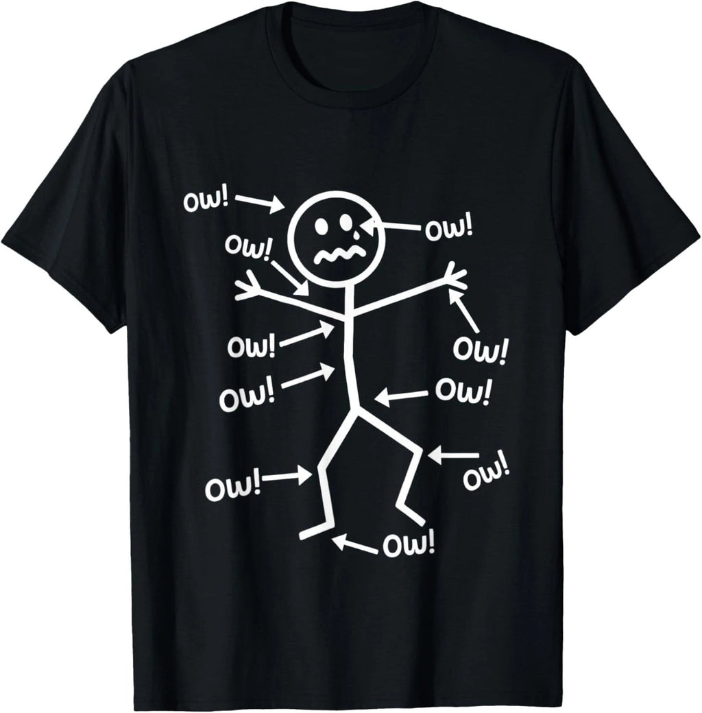 Funny Ow Ow Ow Ow Saying Body Pain Character Humor Sarcastic T-Shirt
