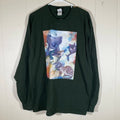 Nature graphic long sleeved t shirt green mens size xl animals artsy marsupials