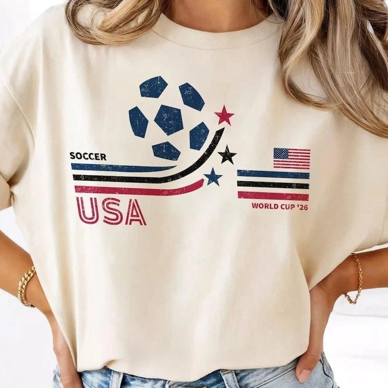 Retro USA Soccer World 2026 Shirt, 2026 Soccer Fan Shirt, Gift For Father's Day