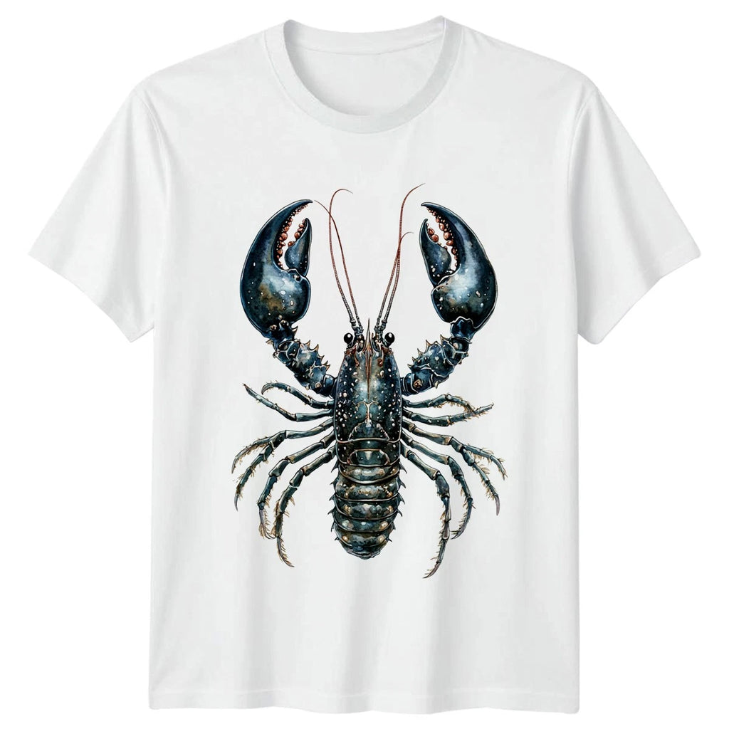Dark Lobster Illustration T-Shirt Gothic Marine Gift For Him And Her