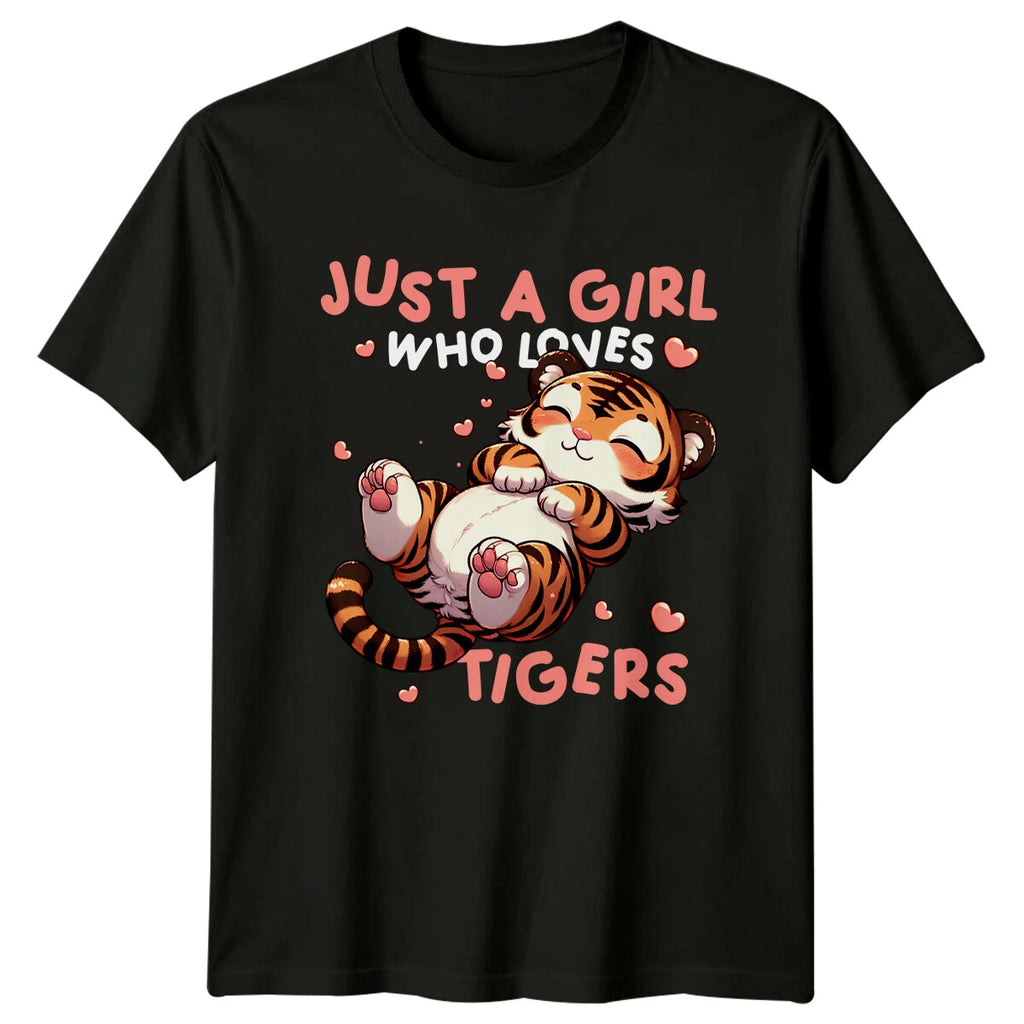 Just A Girl Who Loves Tigers Cute Cartoon T-Shirt