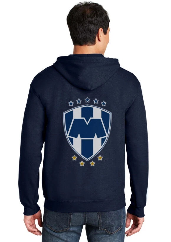 Monterrey Rayados Hoodie ? Futbol Liga MX Regios Sudadera Hooded Navy ZIPPER