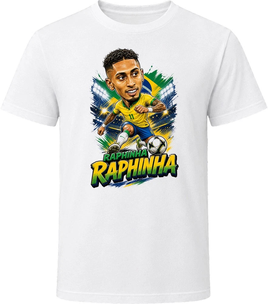 Raphinha, Brazil Caricature Soccer 2026 T Shirt