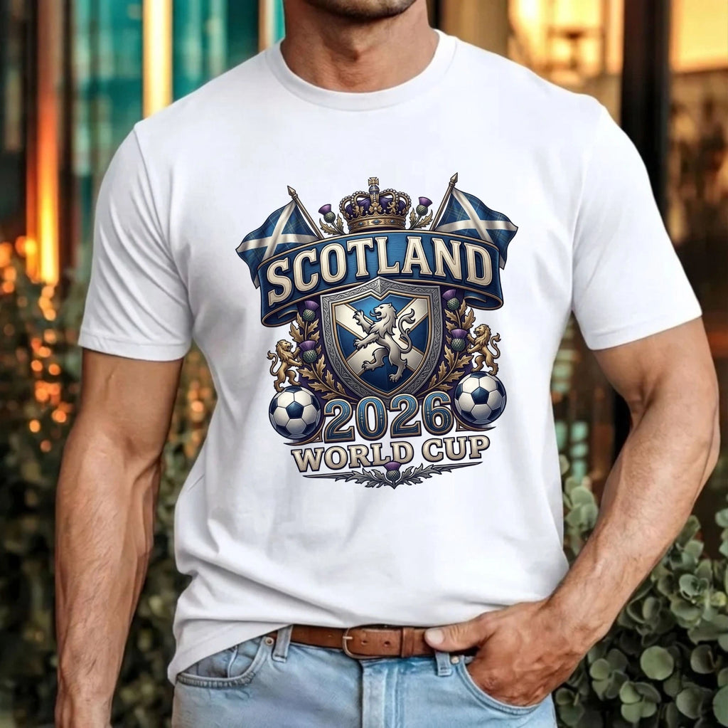 Scotland 2026 Tournament Football T-Shirt Scottish Saltire Fan Gift Unisex Top