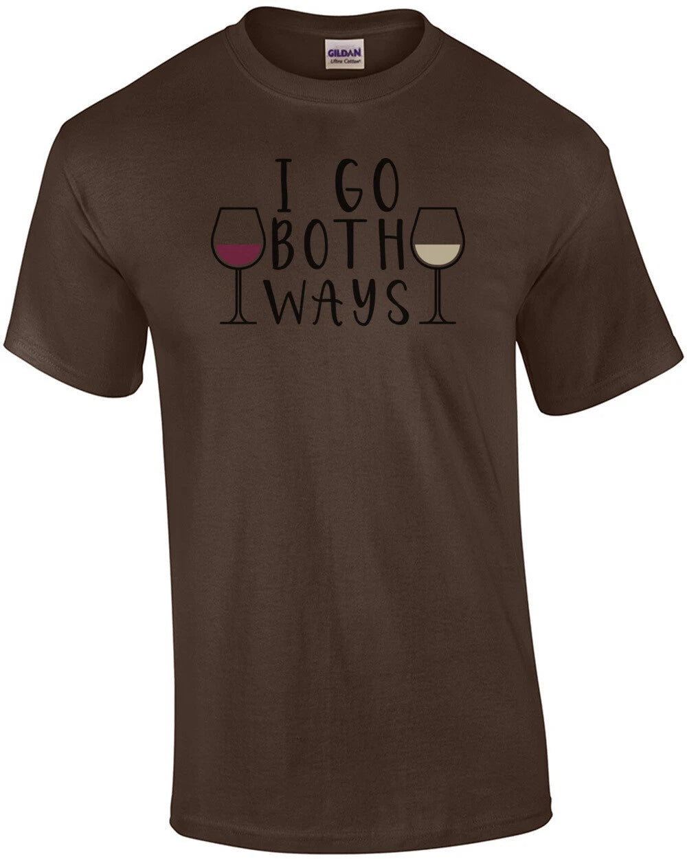I go both ways - White and Red Wine T-Shirt