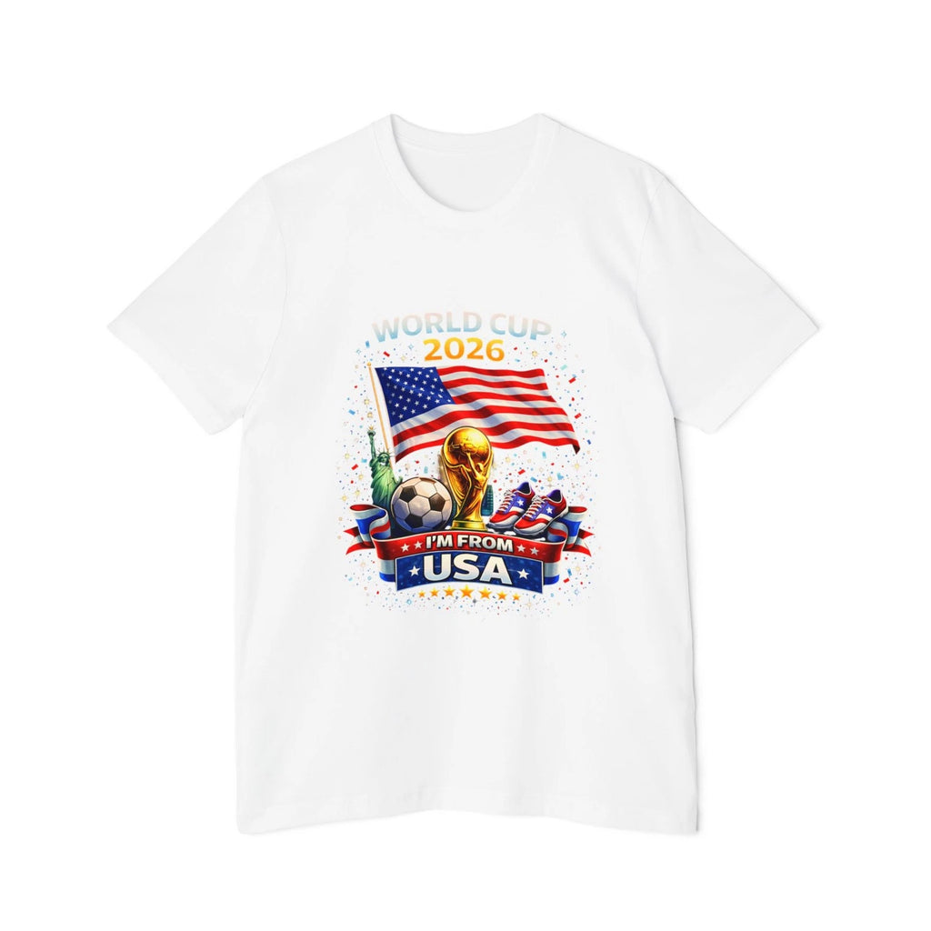 World Cup 2026 USA Soccer Graphic T-Shirt | American Flag, Trophy