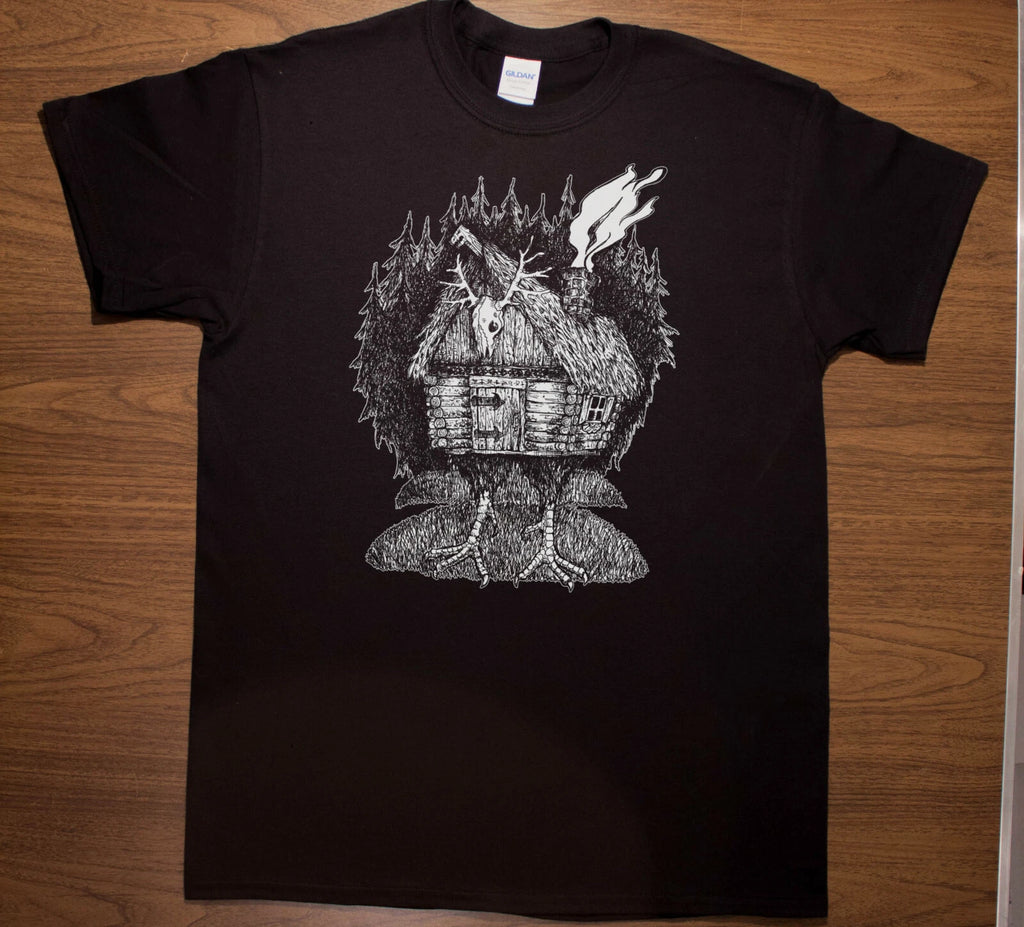 Baba Yaga Hut t-shirt Dark art Halloween Oddities Goth Horror Metal  Punk Rock