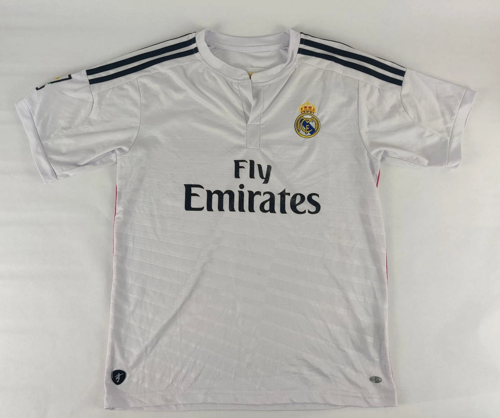 Real Madrid Soccer Jersey Shirt Fly Emirates Short Sleeve Size Medium