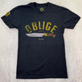 NEW Zero Foxtrot T Shirt Men's Small Black Graphic Oblige Stay Zero Army Knife