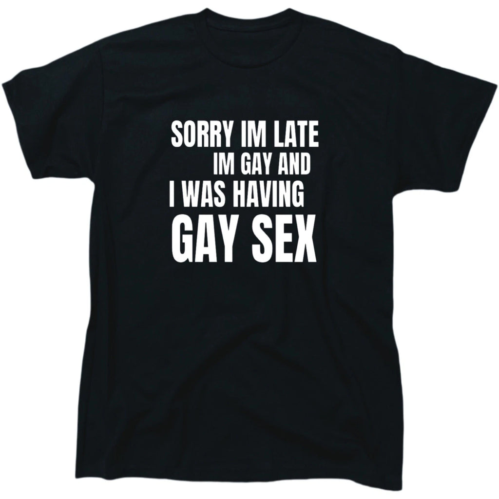 Sorry I'm Late I'm Gay And I Was Having Gay Sex Mens Pride T-Shirt - Gift
