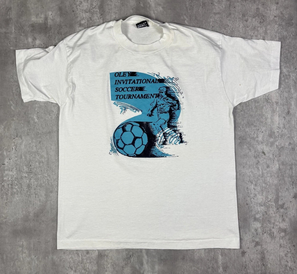 Vintage 90s Soccer Tournament Art Promo T Shirt Mens size L