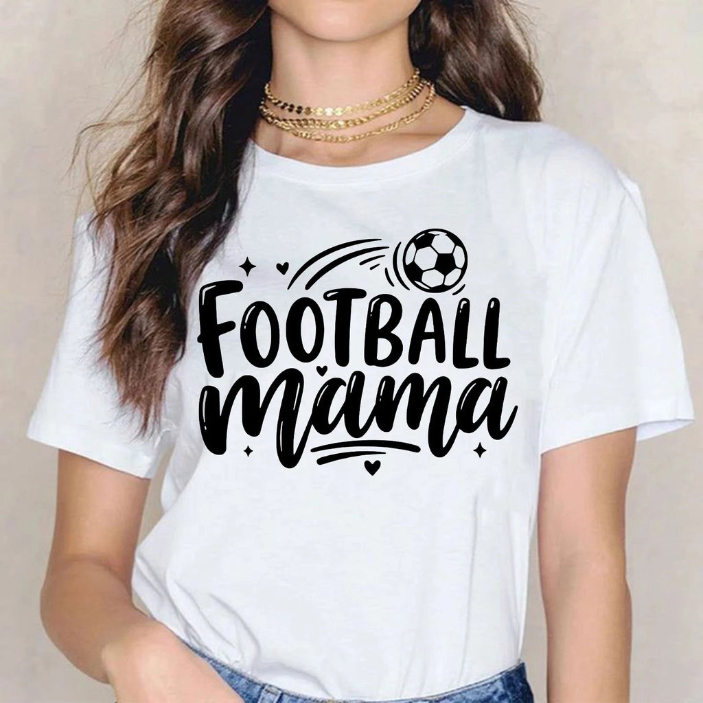 Football Mama T-Shirt Latest Soccer Lovers Lady Printed Graphic Gift Women's Top