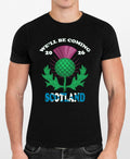 We'll Be Coming 2026 T Shirt Scotland Football Tartan Army Supporter Fans Tee