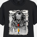 Horror Movie T-Shirt Derry Tribune IT Print Mens Scary Clown Tee Unisex S-2XL