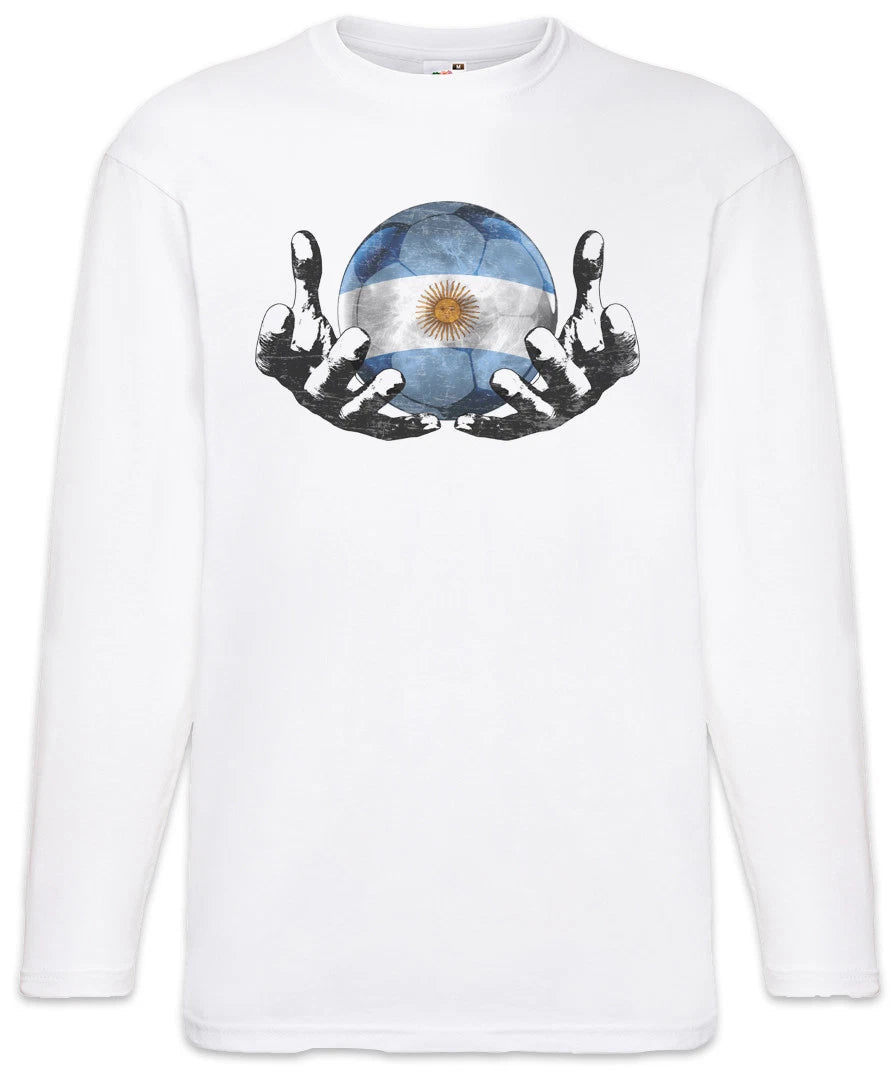 Argentina Football Magic Ball Men Long Sleeve T-Shirt argentinean Soccer Flag