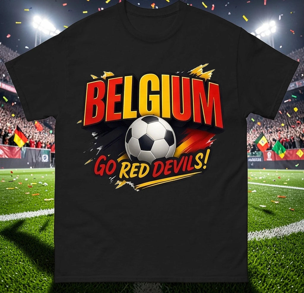 Belgium Go Red Devils T-Shirt, Go Red Devils Tee Shirt, Retro Football T Shirt