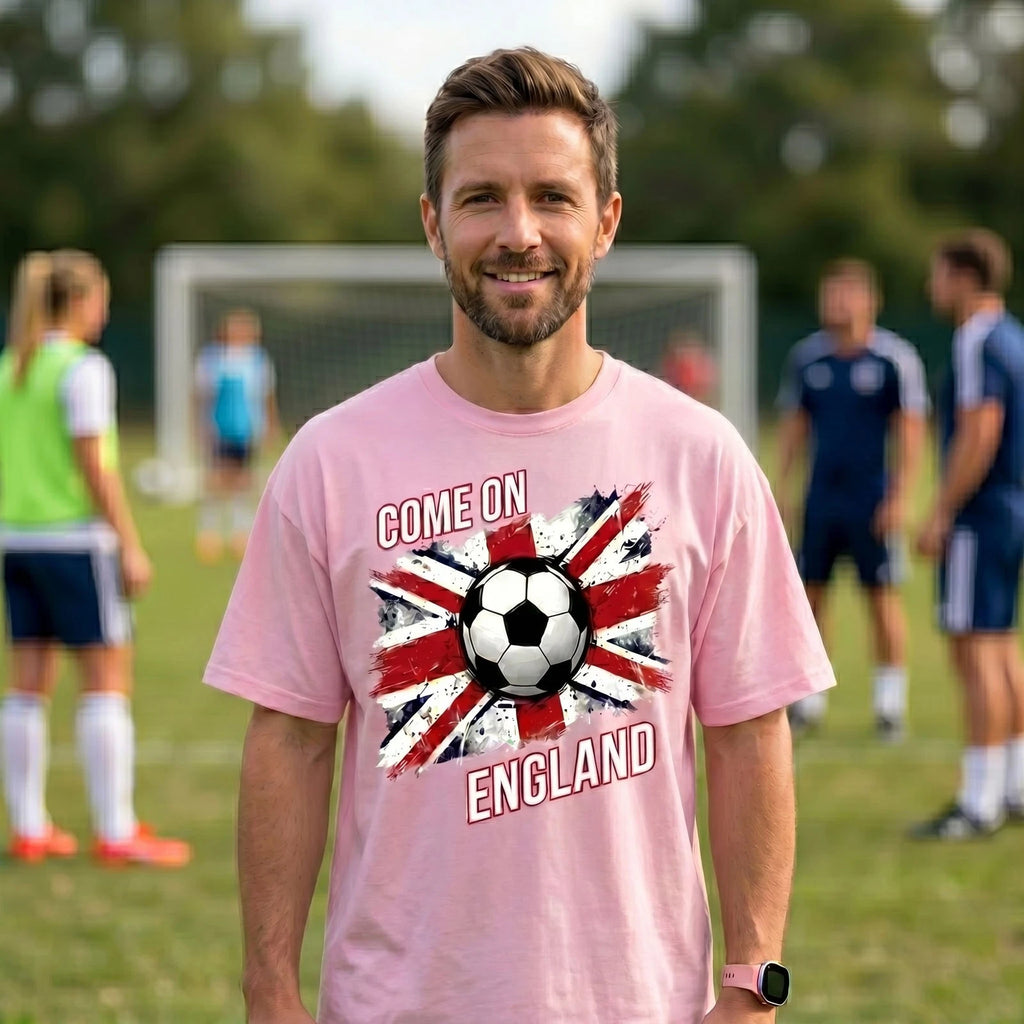 Come On England Football T Shirt Union Flag Supporter Gift