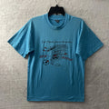 Fruit of The Loom Men T Shirt Soccer Graphic Blue M Cotton Vintage 90s Crew Neck