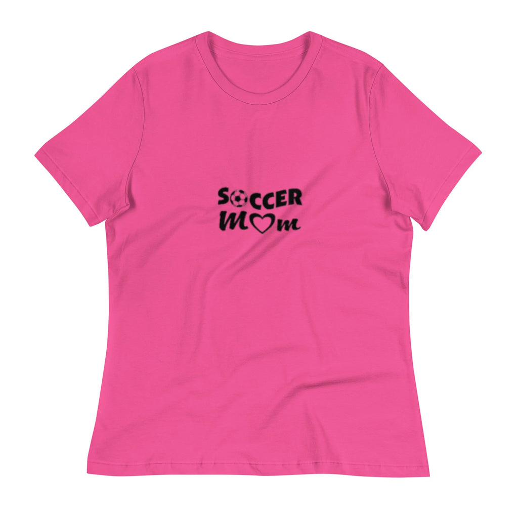 Women's Relaxed T-Shirt - Soccer Mom Shirt - Soccer - Mom - Pink Soccer Shirt