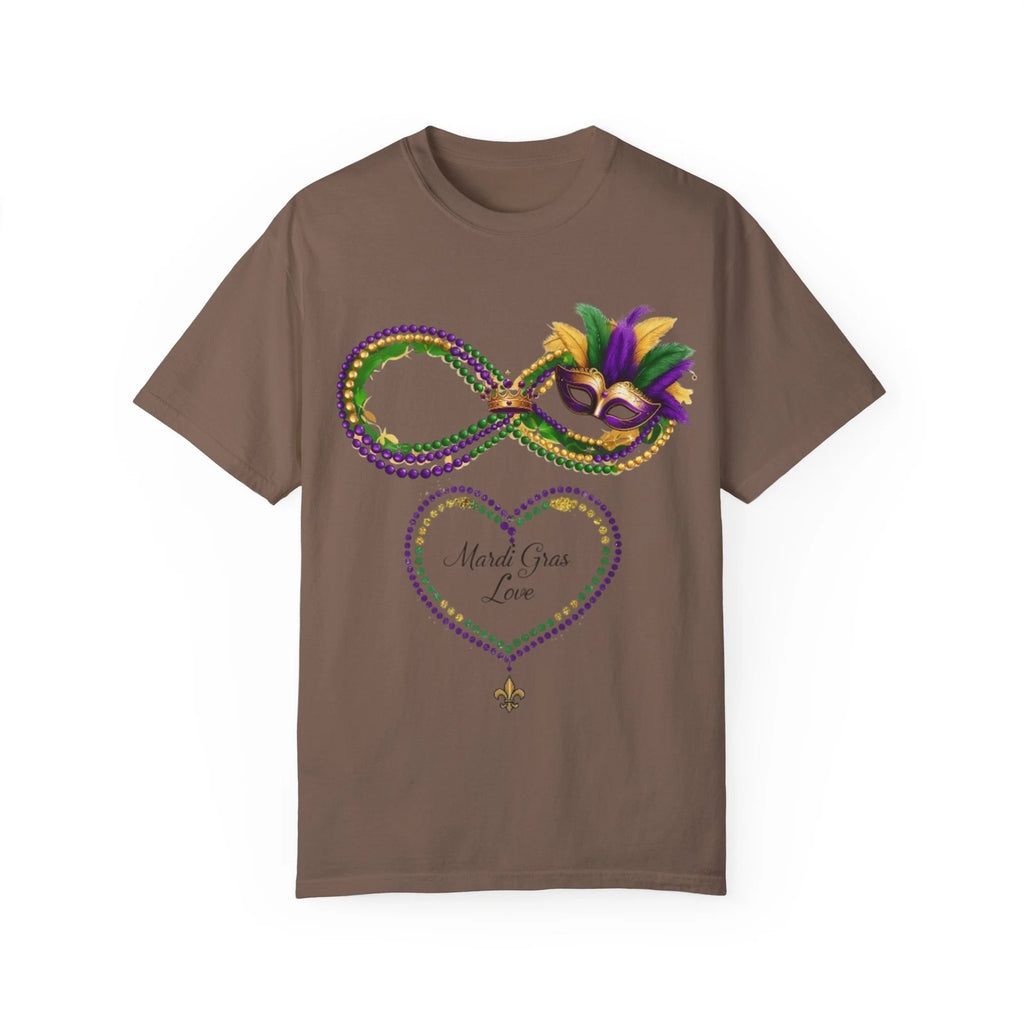 Mardi Gras Love T-Shirt, Unisex Garment-Dyed Tee, Festival Shirt, Celebration