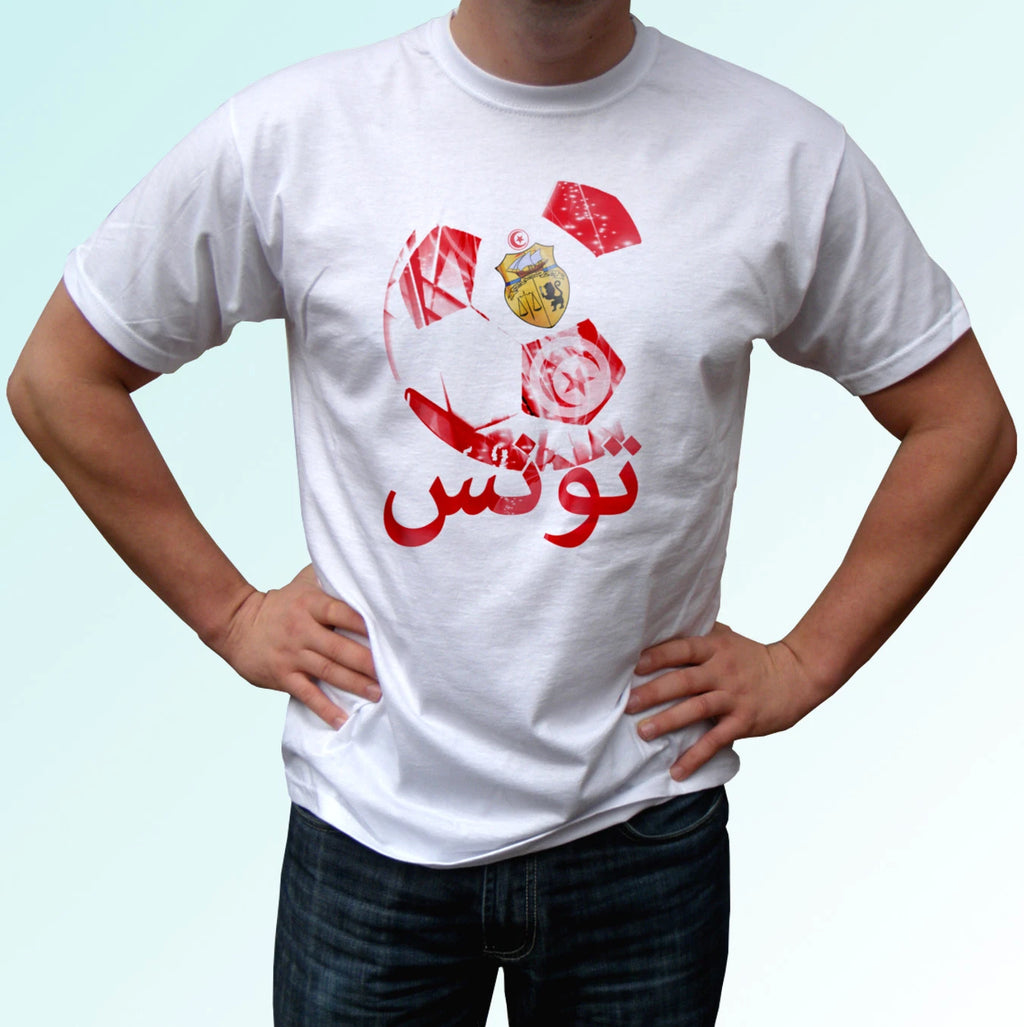 Tunisia flag white t shirt design soccer gift cup top tee all sizes