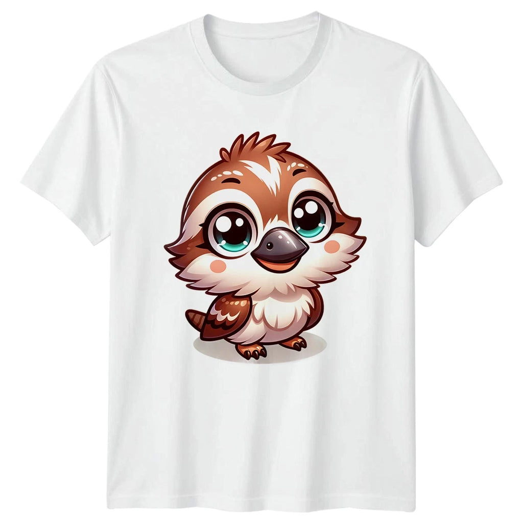 Cute Cartoon Sparrow Bird Animals Mens T-Shirt Womens Tee Graphic Unisex Top