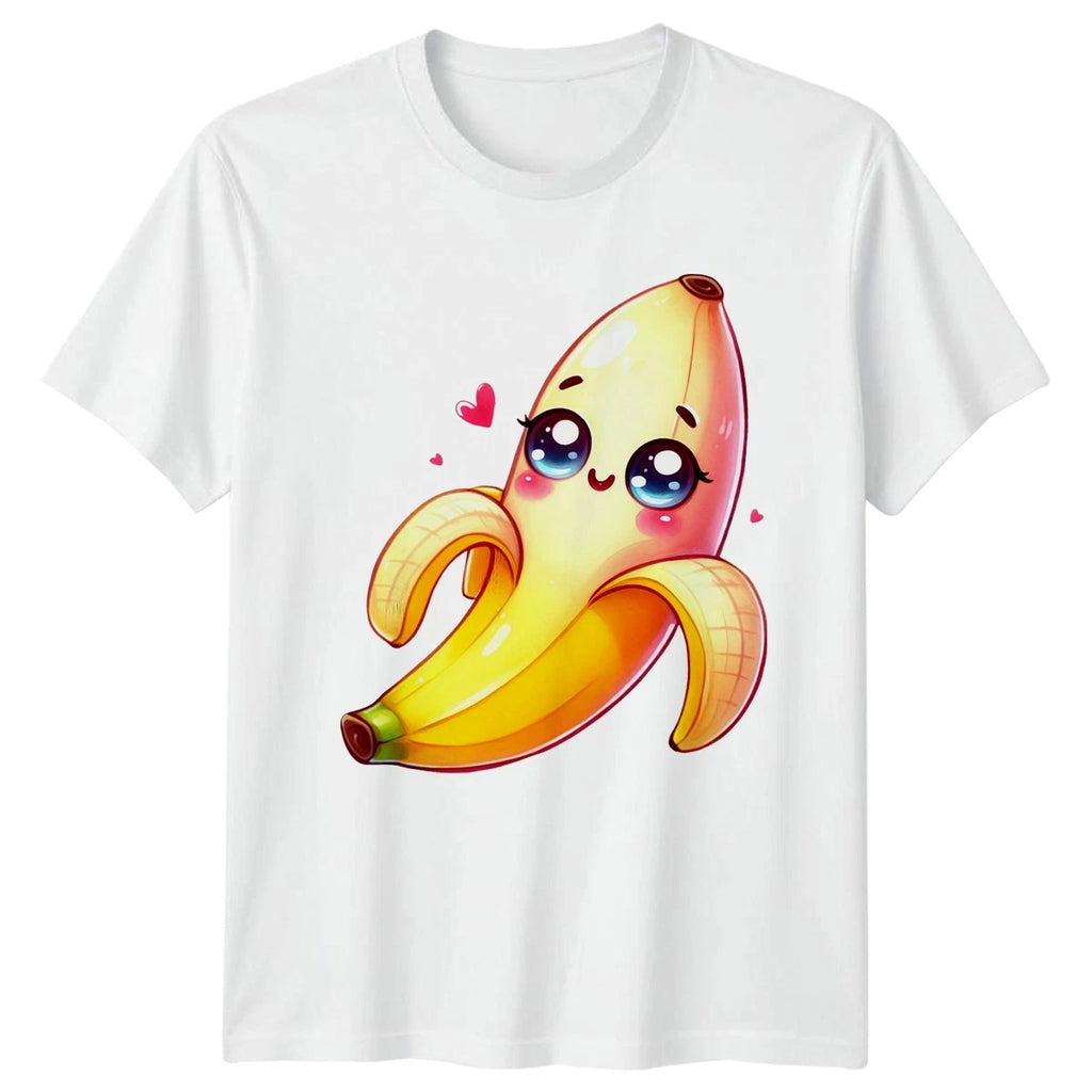 Cute Kawaii Banana Happy Fruit T-Shirt Kawaii Art Fruit Food Birthday Gift