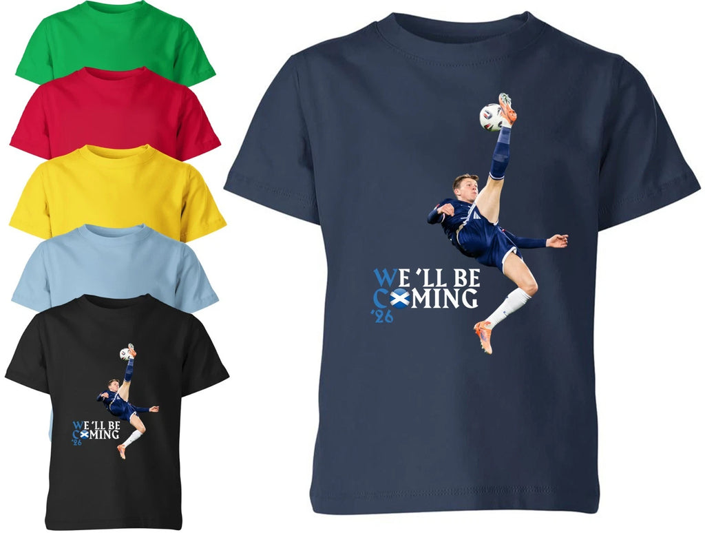 Scotland Football World Cup 2026 Unisex T shirt Overhead Kick We'll Be Coming