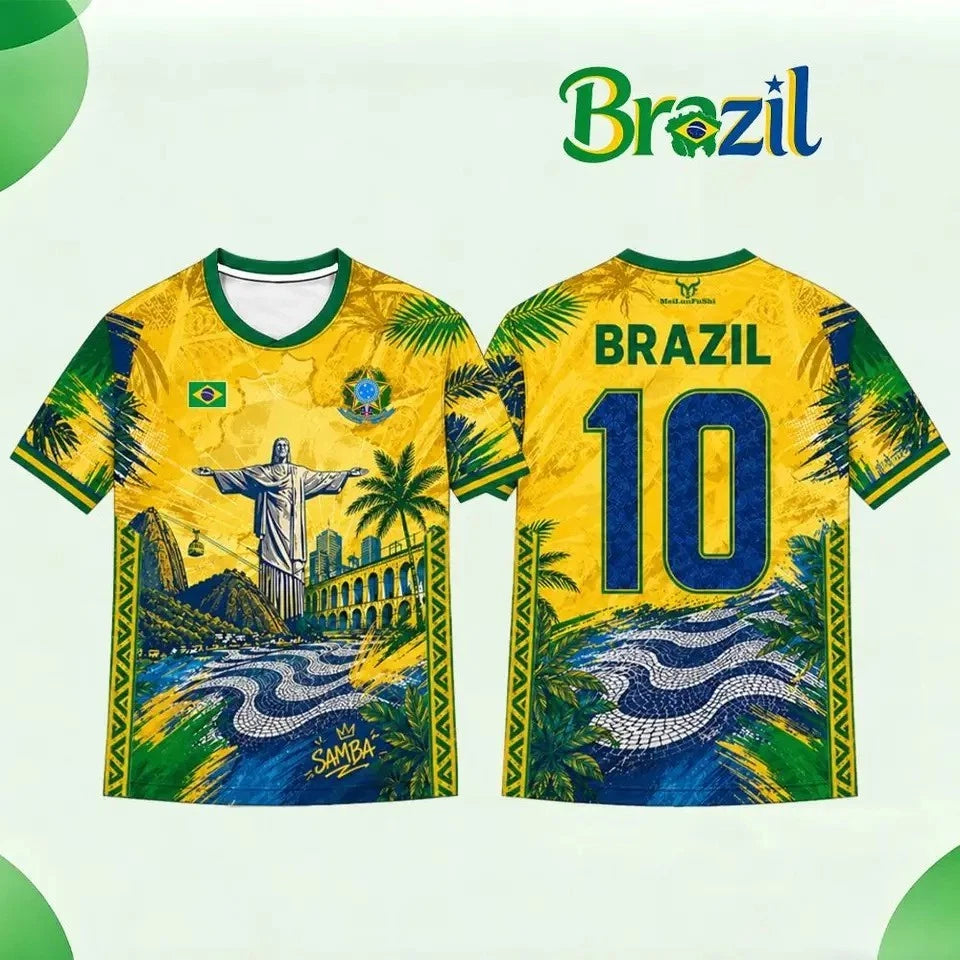 Brazil Football T-Shirt Sao Paulo Breathable Unisex Heritage World Cup 2026