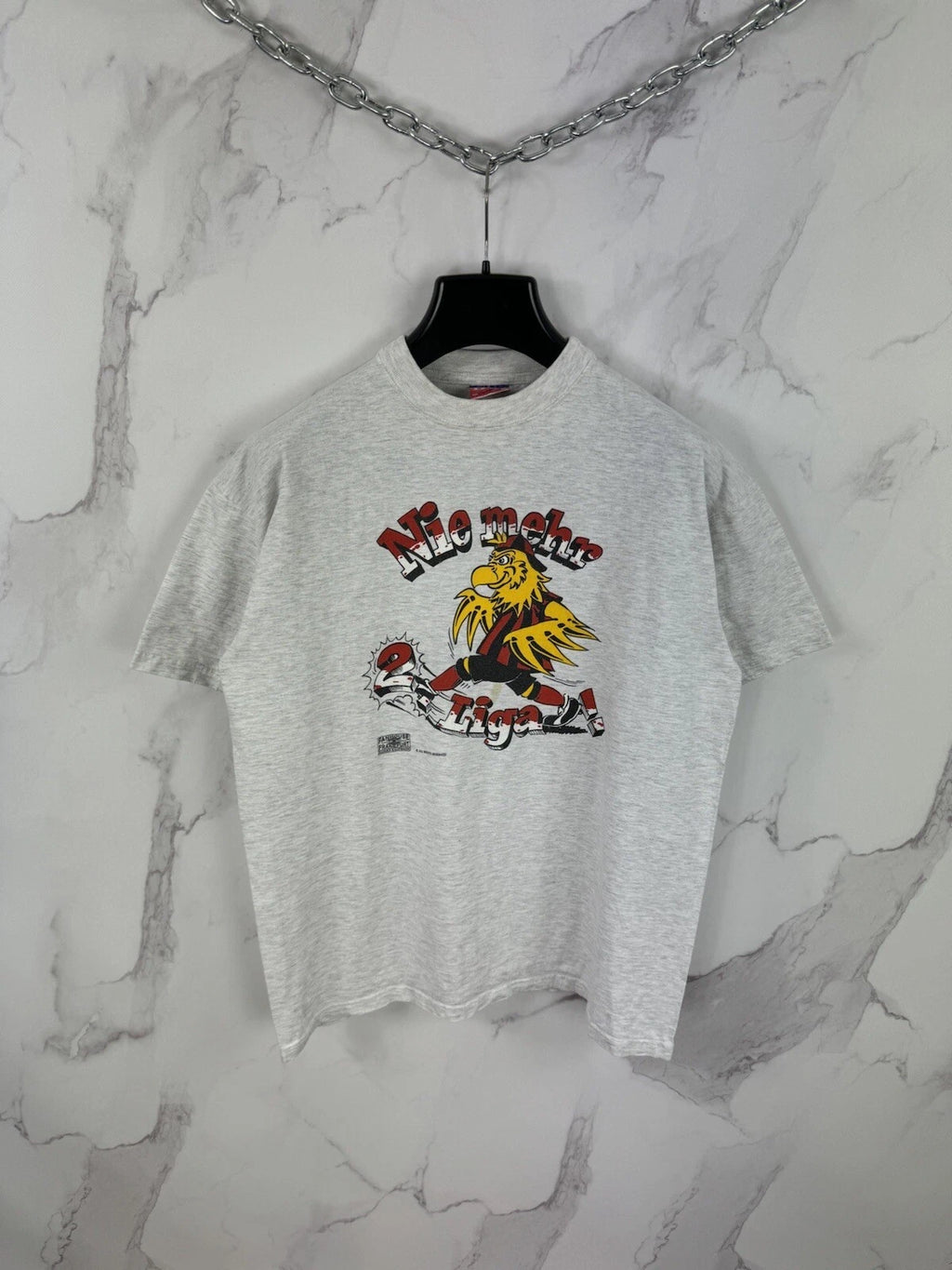 Vintage Frankfurt Fan Merch "Nei Mehr 2 Liga" Logo T Shirt L