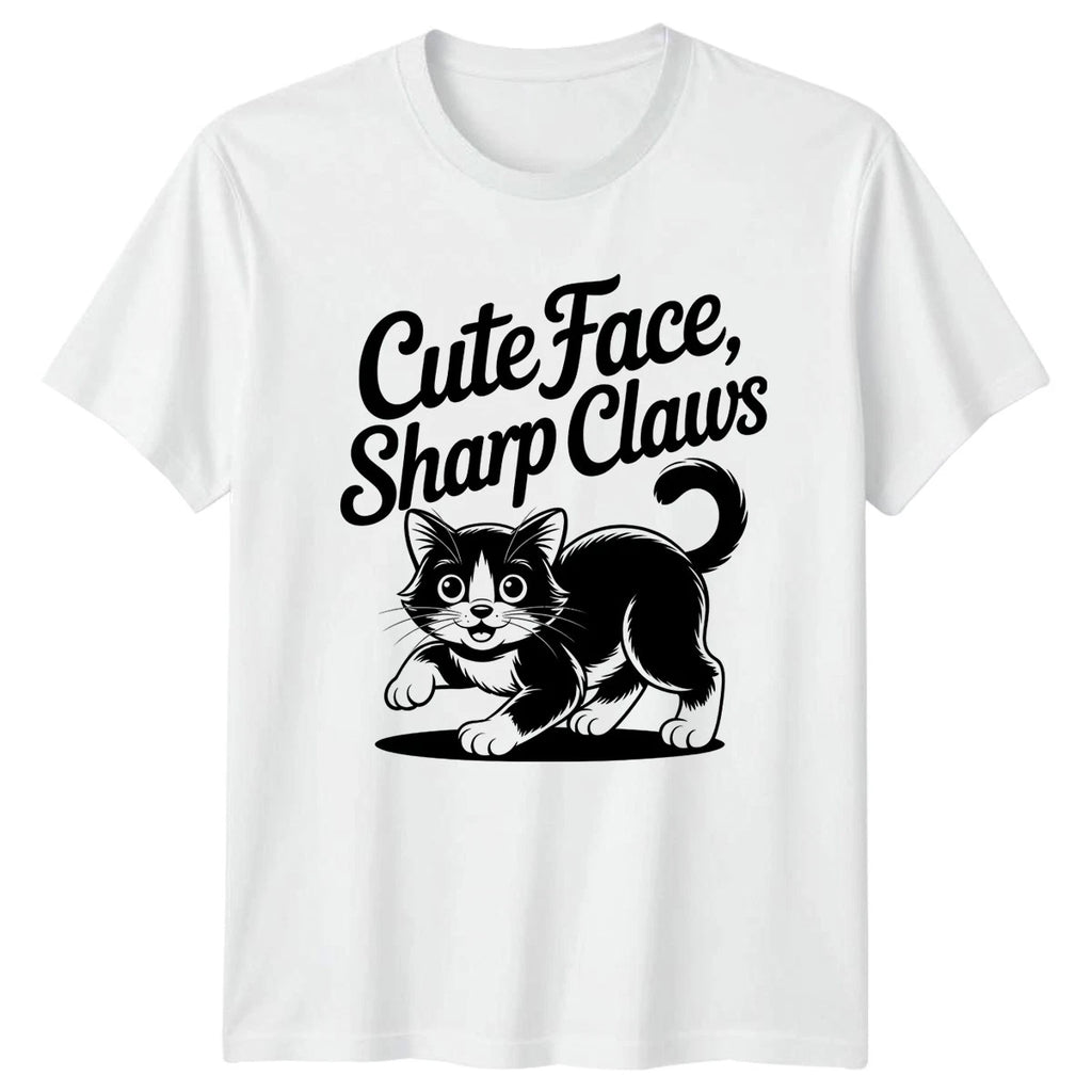 Cute Face Sharp Claws T-Shirt Cat Lovers Birthday Gift For Him And Her